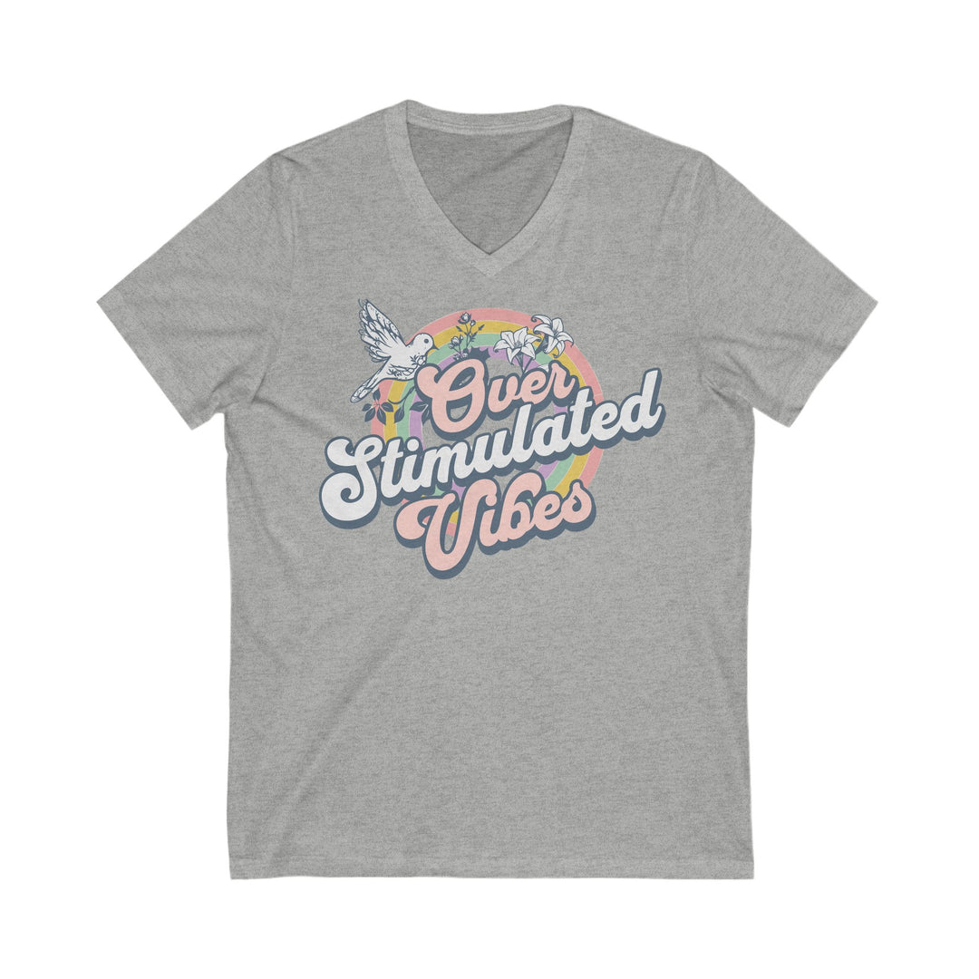 Adult Over Stimulated Vibes V-Neck Tee