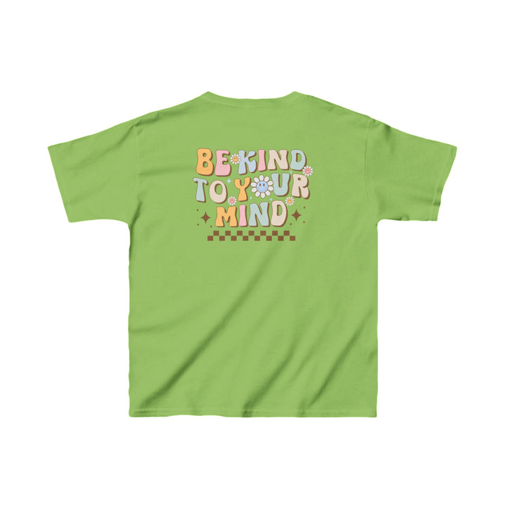 Kids Be Kind to Your Mind Smiling Daisy Front and Back Tee