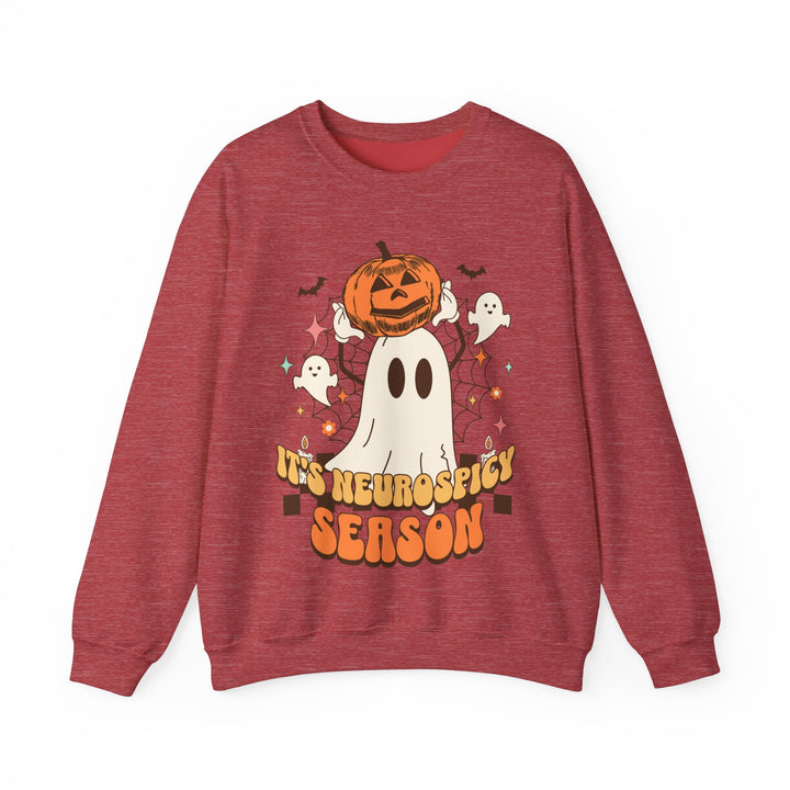 Adult Its Neurospicy Season Ghost and Pumpkin Sweatshirt