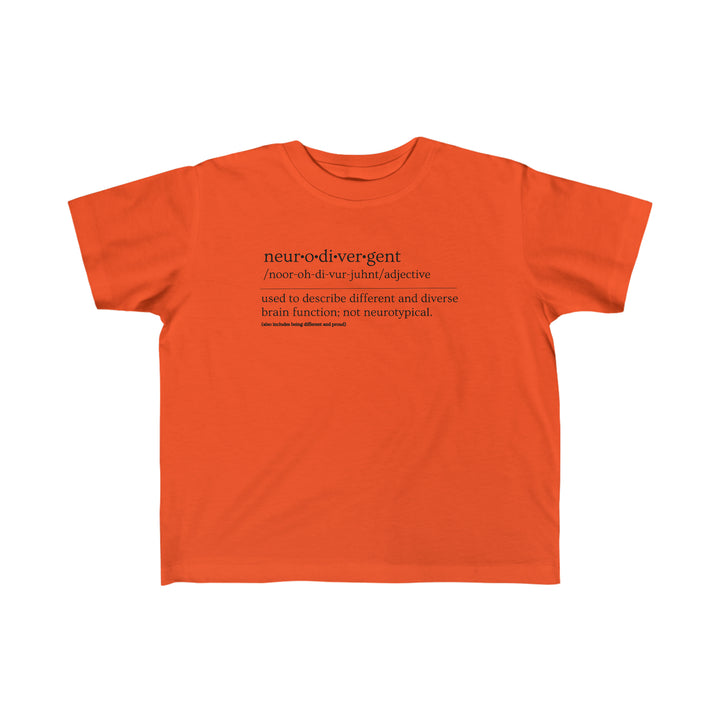 Toddler's Neurodivergent Definition Black Text Tee