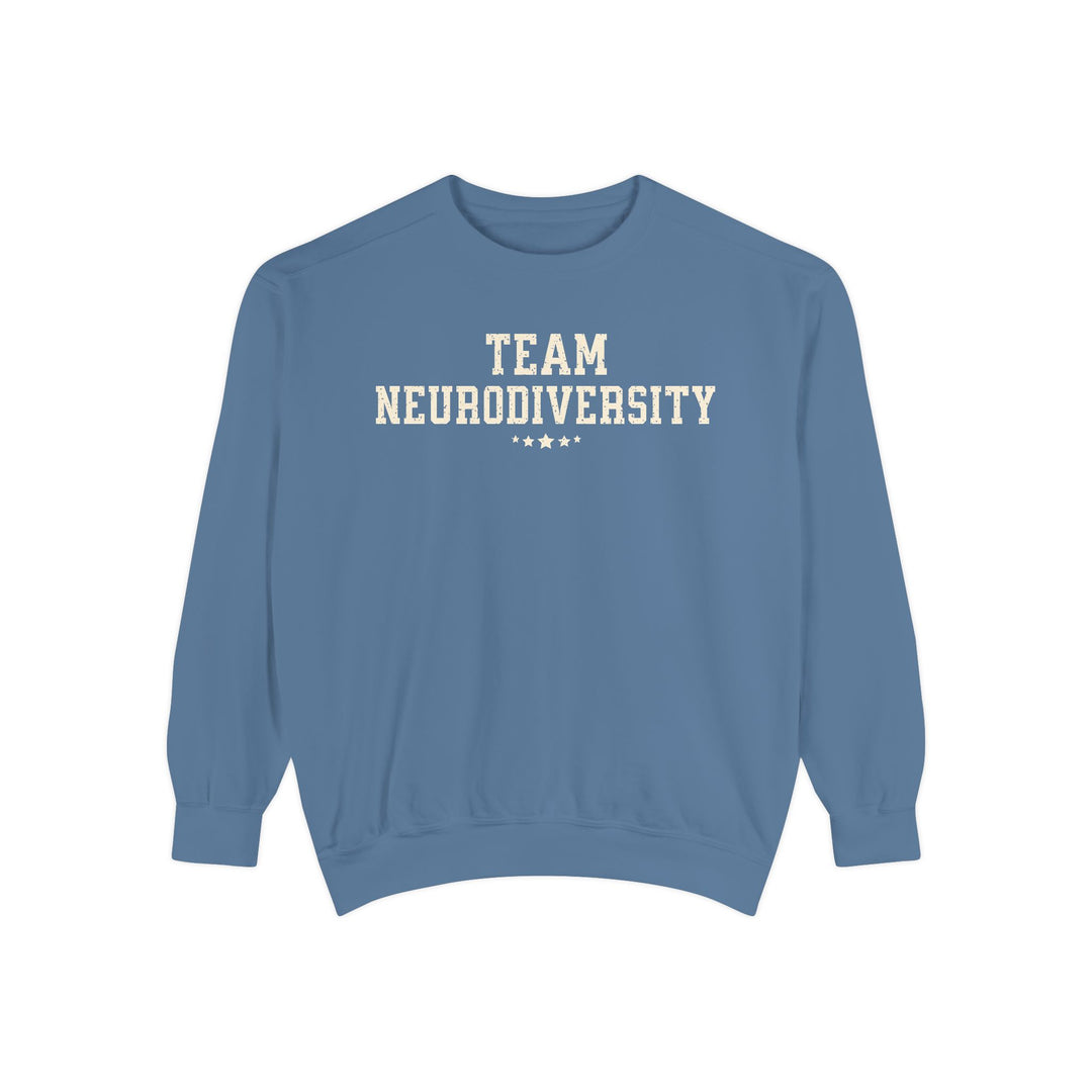 Adult Team Neurodiversity Distressed Comfort Colors Sweatshirt