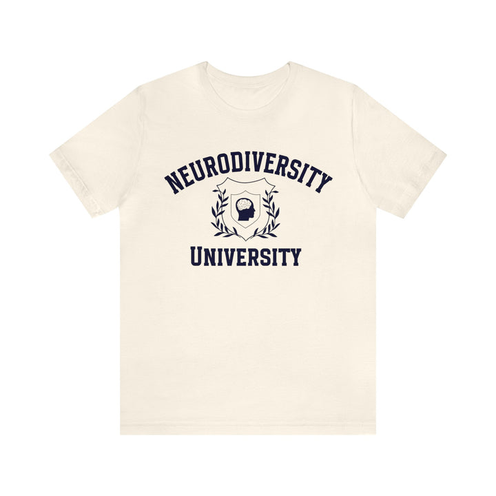 Adult Neurodiversity University Beautiful Mind Navy Blue Text Tee