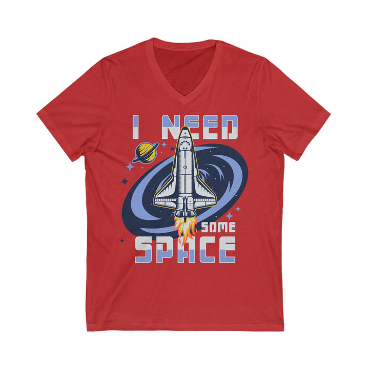 Adult I Need Some Space Rocket V-Neck Tee