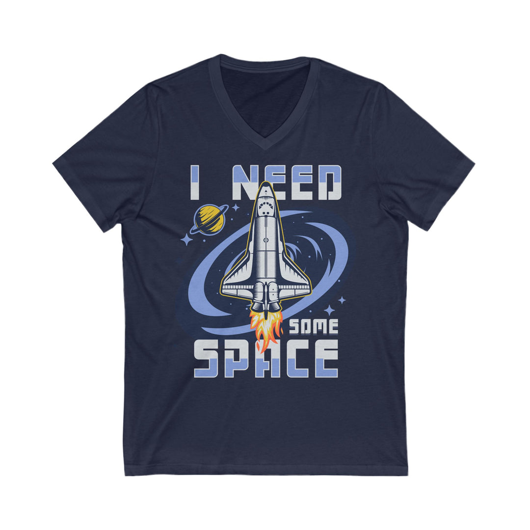 Adult I Need Some Space Rocket V-Neck Tee