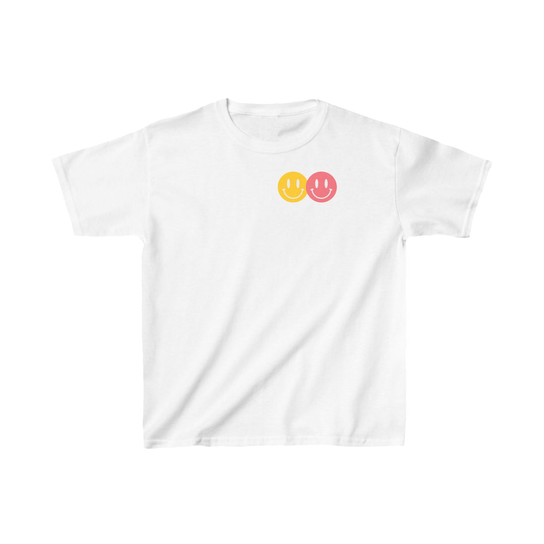 Kids Peace Love Equality Hope Inclusion Smileys Front and Back Tee