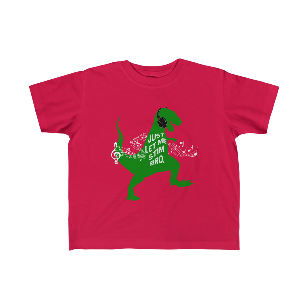 Toddler's T-Rex Just Let Me Stim Bro White Music Notes Tee