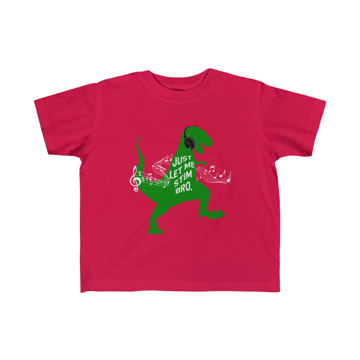 Toddler's T-Rex Just Let Me Stim Bro White Music Notes Tee