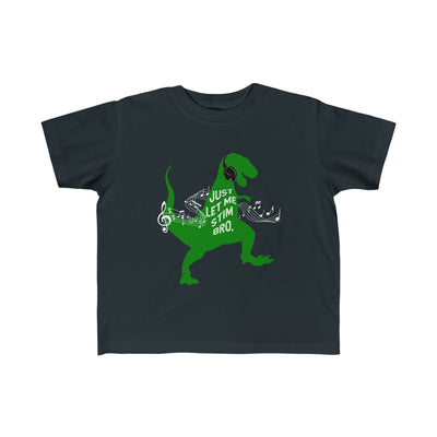 Toddler's T-Rex Just Let Me Stim Bro White Music Notes Tee