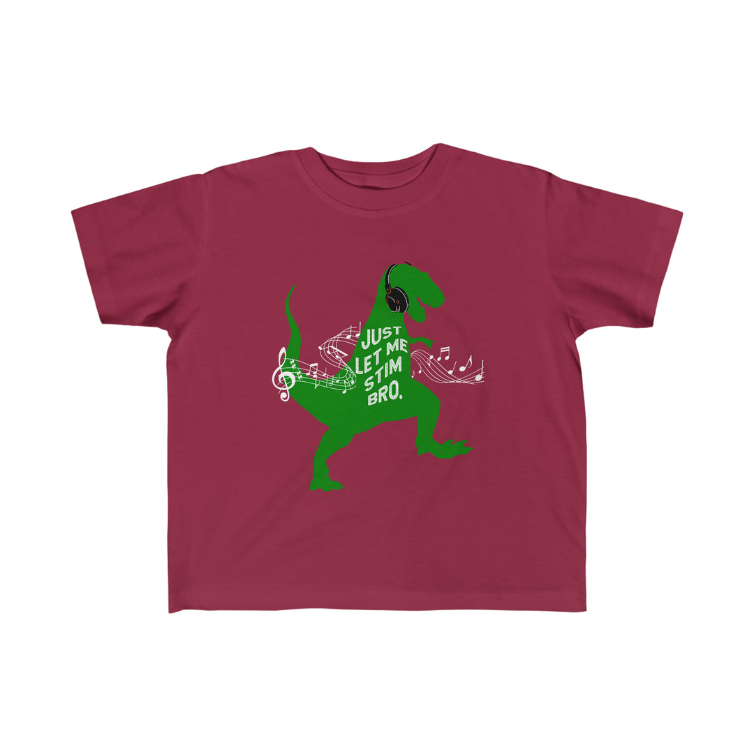 Toddler's T-Rex Just Let Me Stim Bro White Music Notes Tee