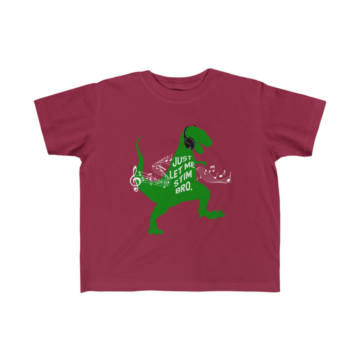 Toddler's T-Rex Just Let Me Stim Bro White Music Notes Tee