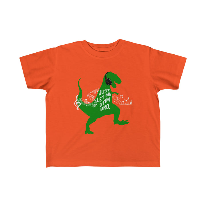 Toddler's T-Rex Just Let Me Stim Bro White Music Notes Tee