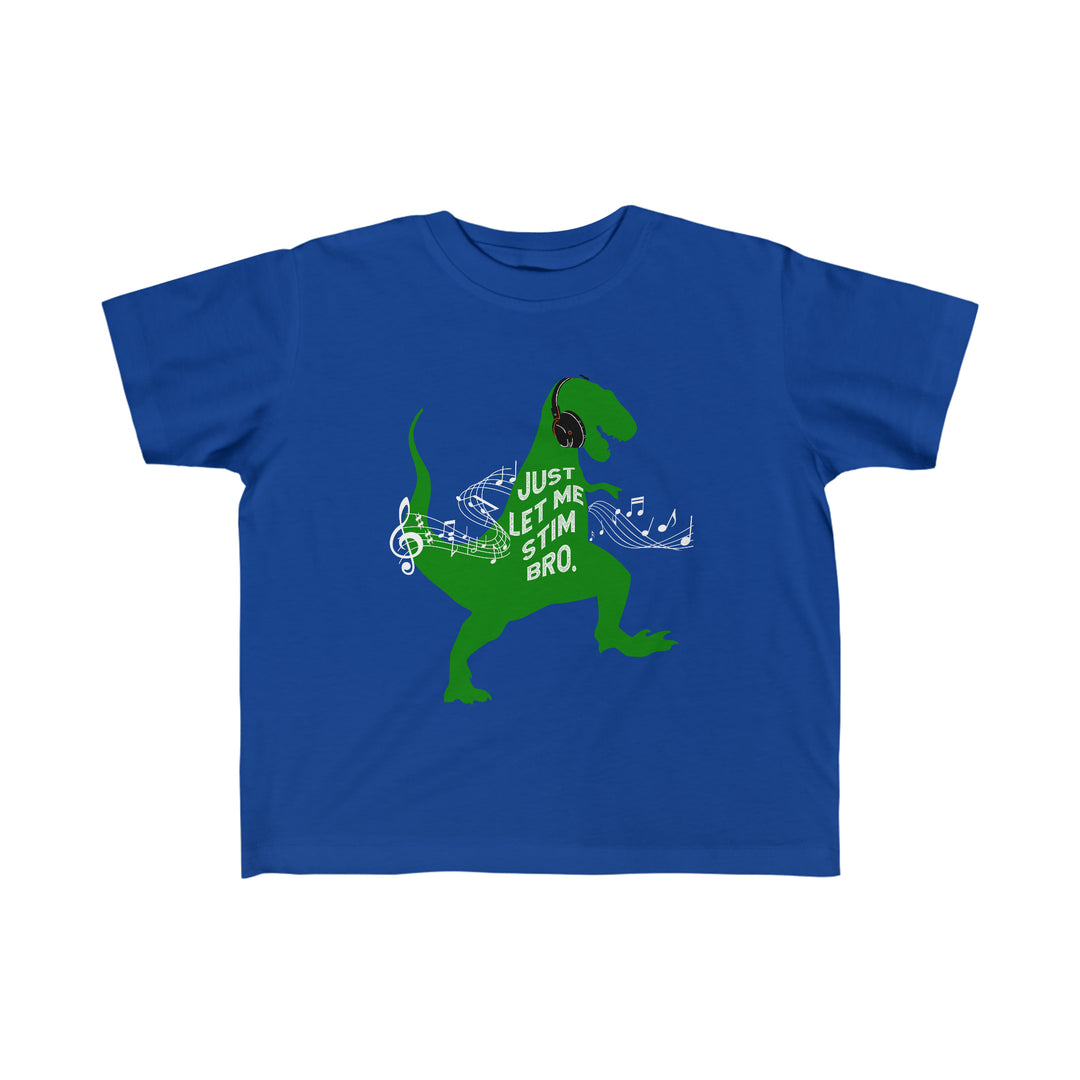 Toddler's T-Rex Just Let Me Stim Bro White Music Notes Tee