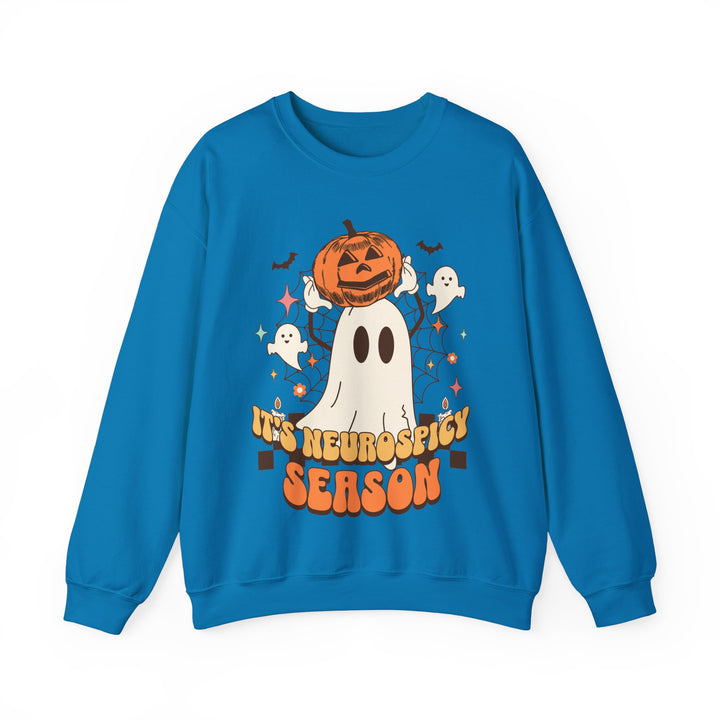 Adult Its Neurospicy Season Ghost and Pumpkin Sweatshirt