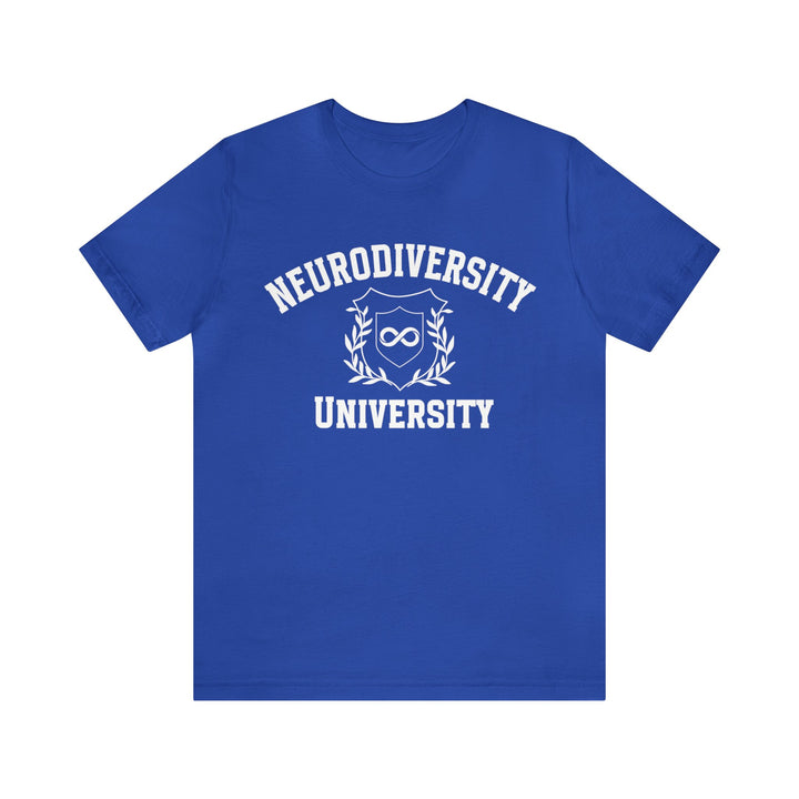 Adult Neurodiversity University Infinity Symbol White Text Tee