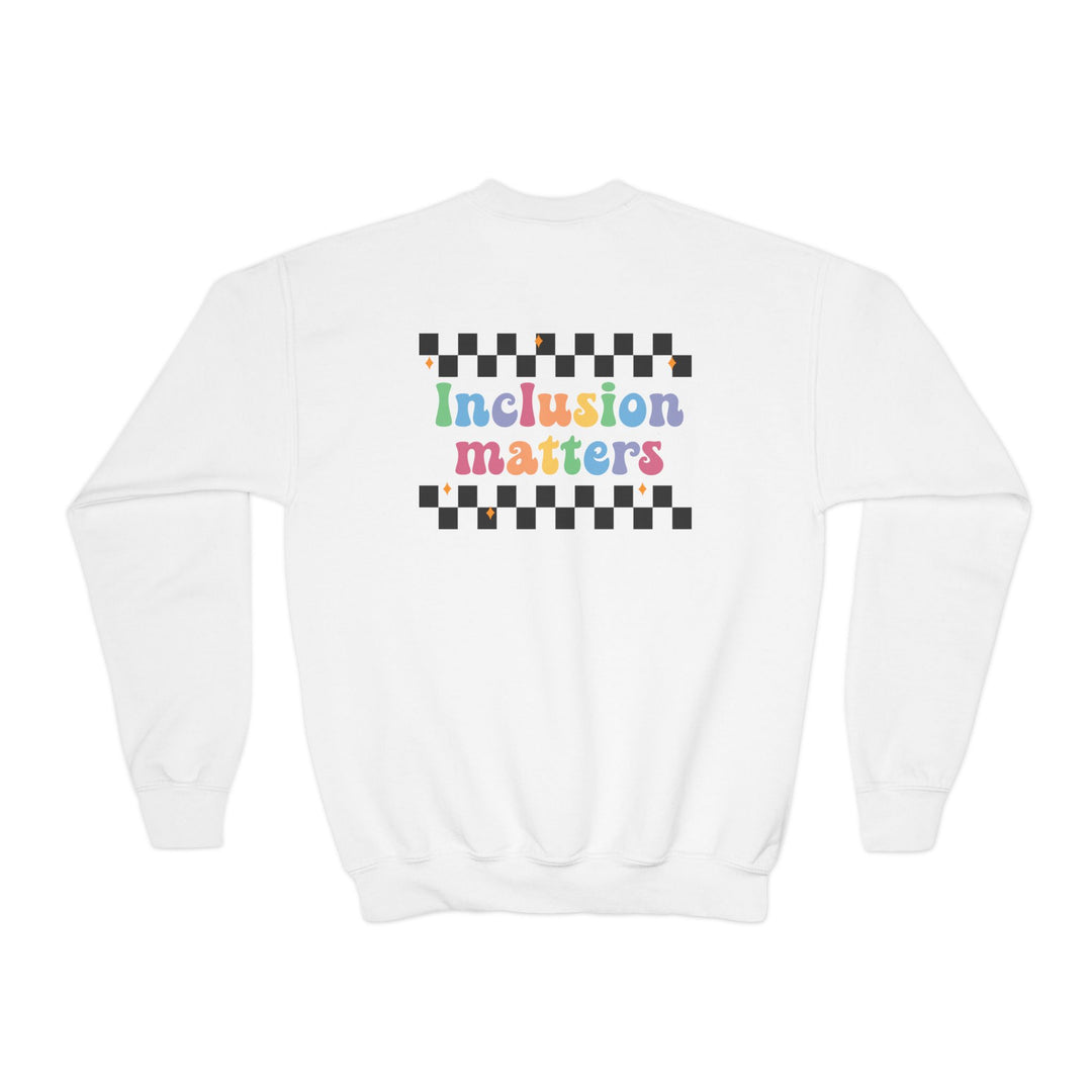 Kids Inclusion Matter Checkerboard Front and Back Sweatshirt