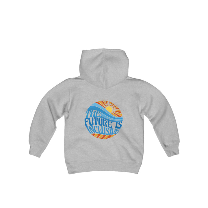 Kids The Future Is Inclusive Groovy Sun Front and Back Hoodie Sweatshirt