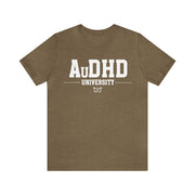 AuDHD University Butterfly Symbol White Text Tee