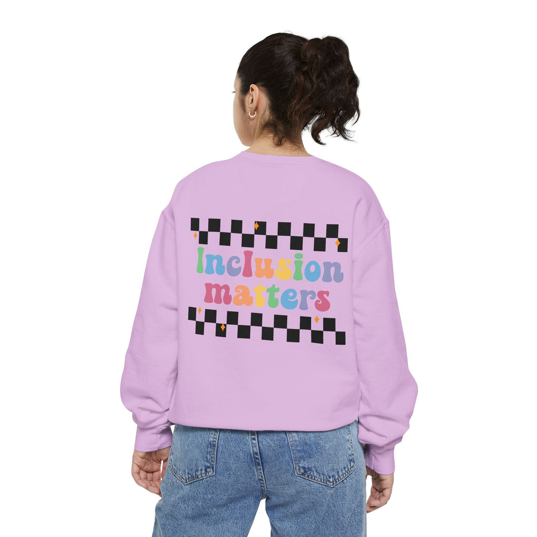 Adult Inclusion Matter Checkerboard Front and Back Comfort Colors Sweatshirt