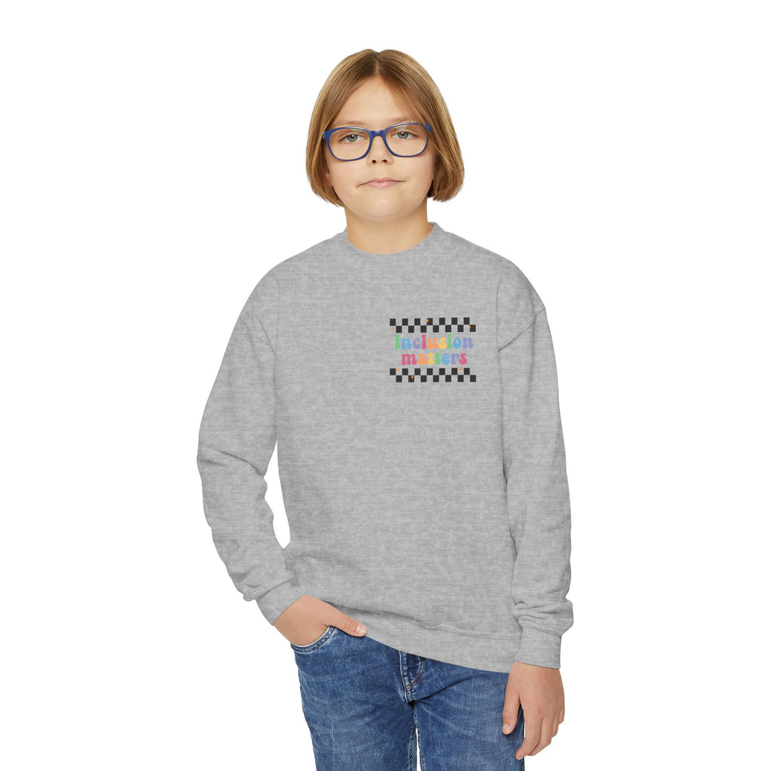 Kids Inclusion Matter Checkerboard Front and Back Sweatshirt