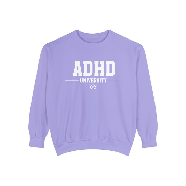 Adult Comfort Colors ADHD University Butterfly Symbol Sweathshirt