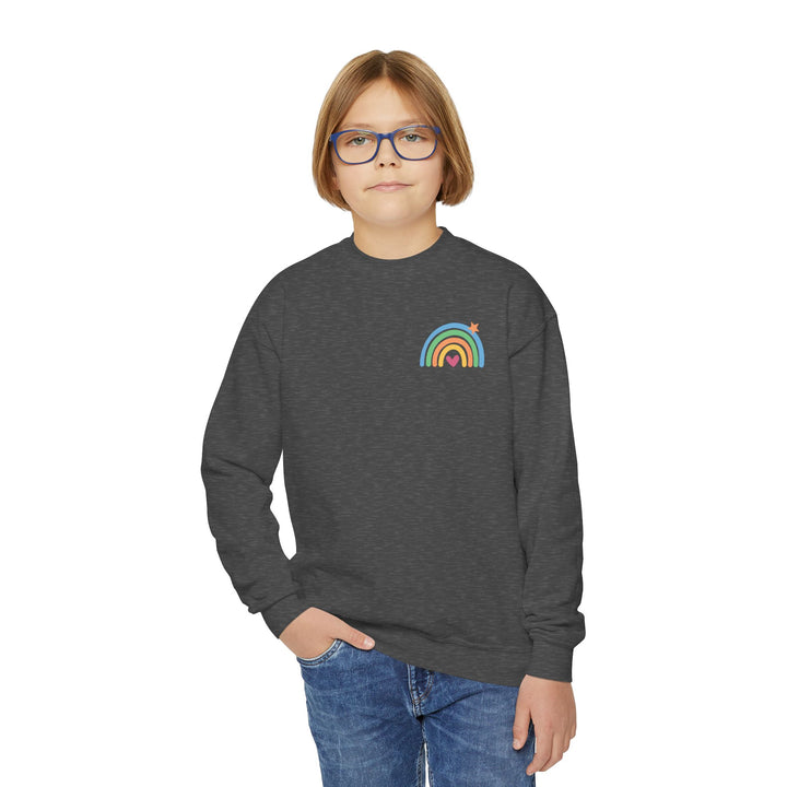 Kids Live Love Be Inclusive Front and Back Sweatshirt