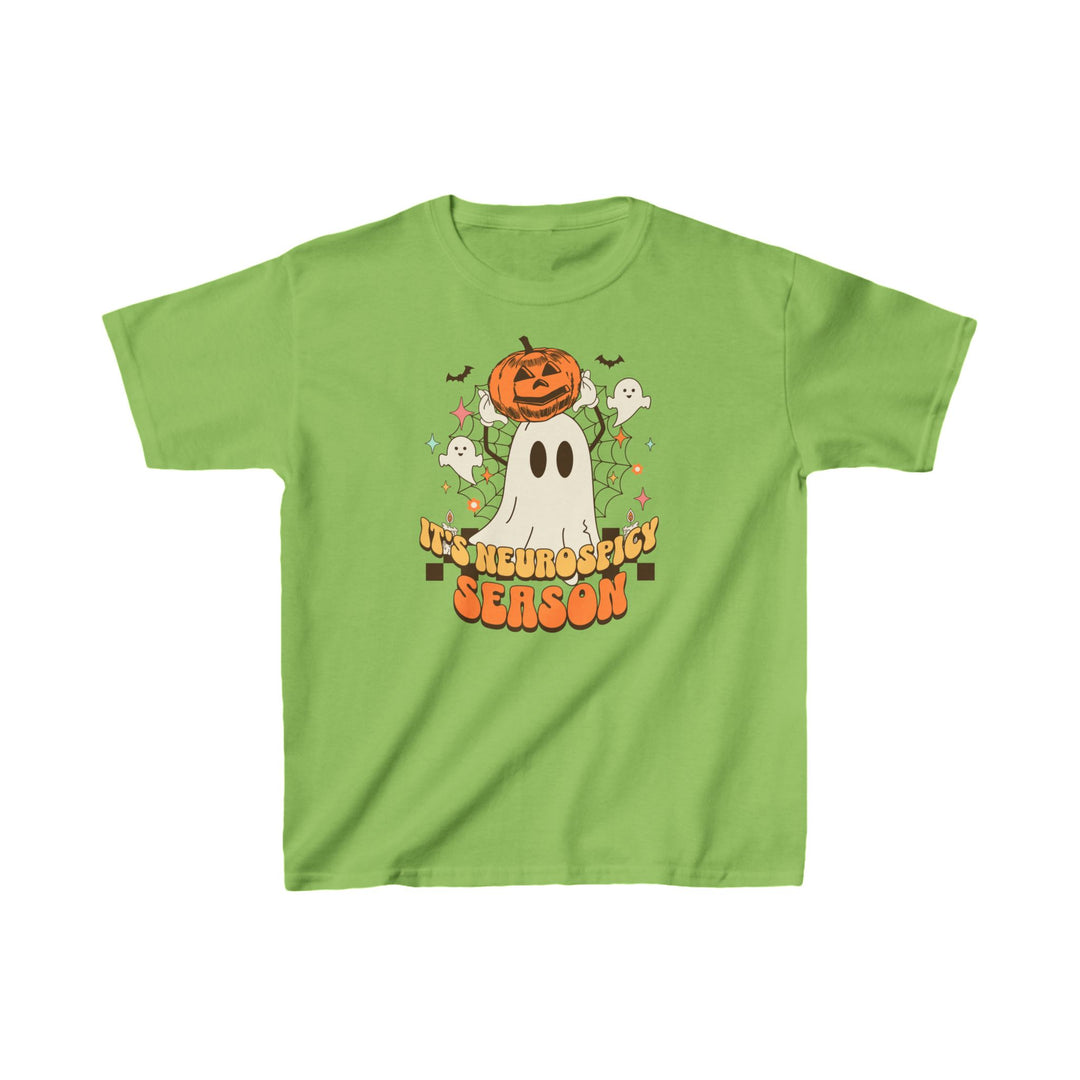 Kids Its Neurospicy Season Ghost and Pumpkin Tee