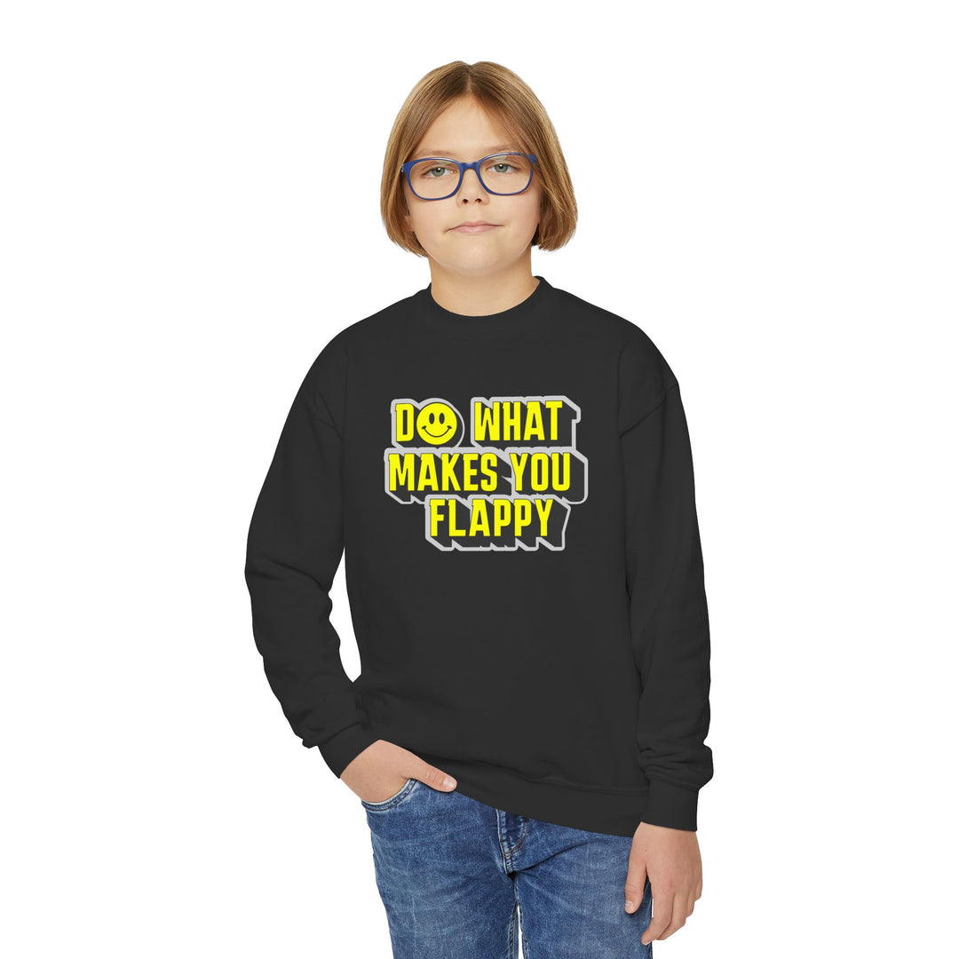 Kids Do What Makes You Flappy Yellow Letters Sweatshirt