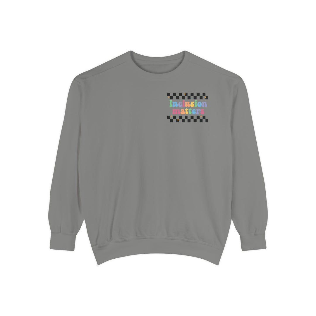 Adult Inclusion Matter Checkerboard Front and Back Comfort Colors Sweatshirt