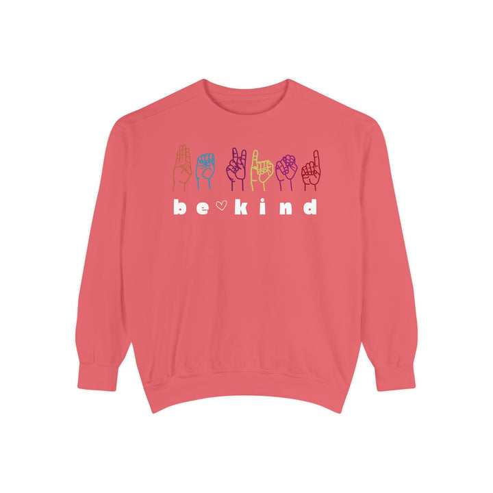 Adult Be Kind ASL Comfort Colors Sweatshirt