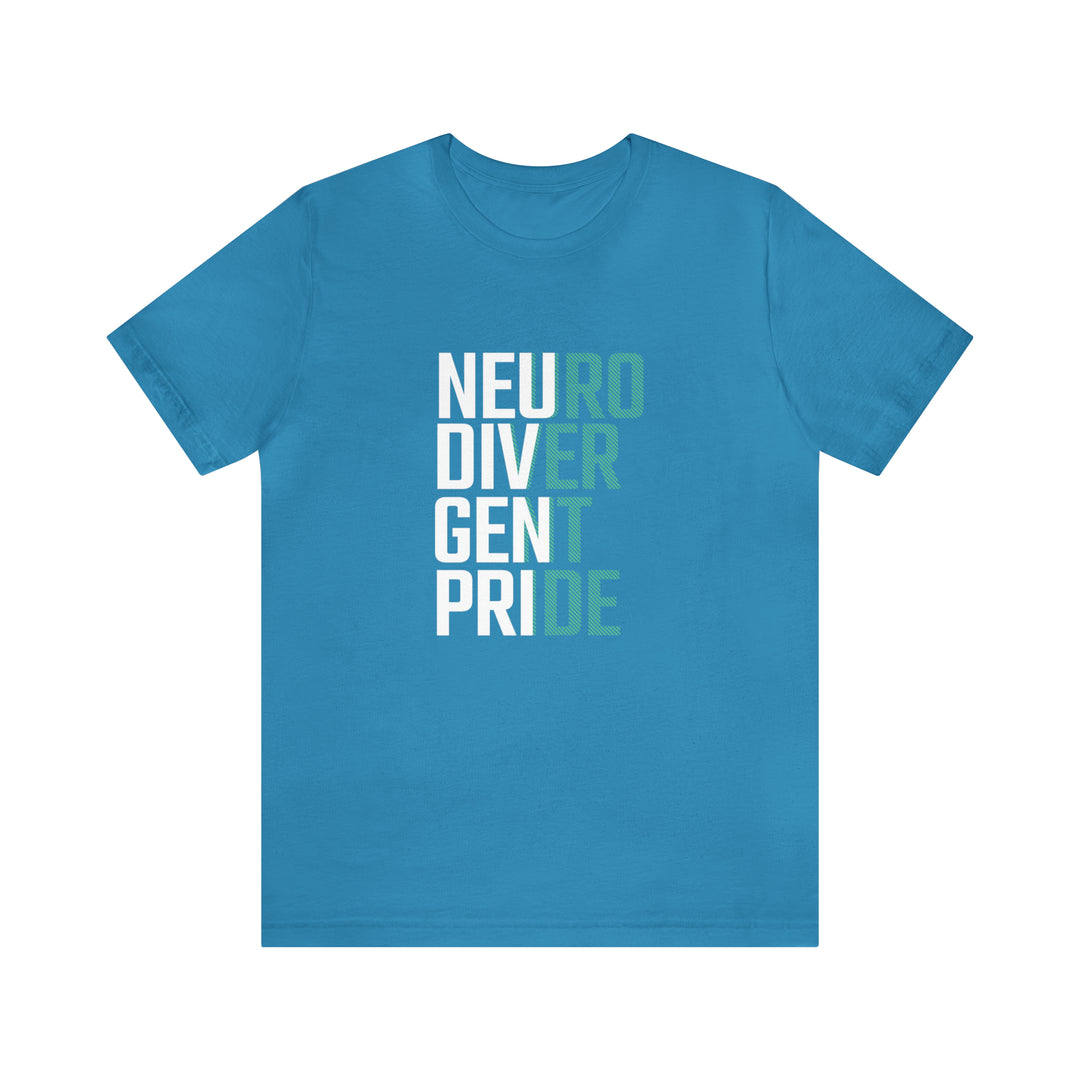 Neurodivergent Pride Green & White Text Tee