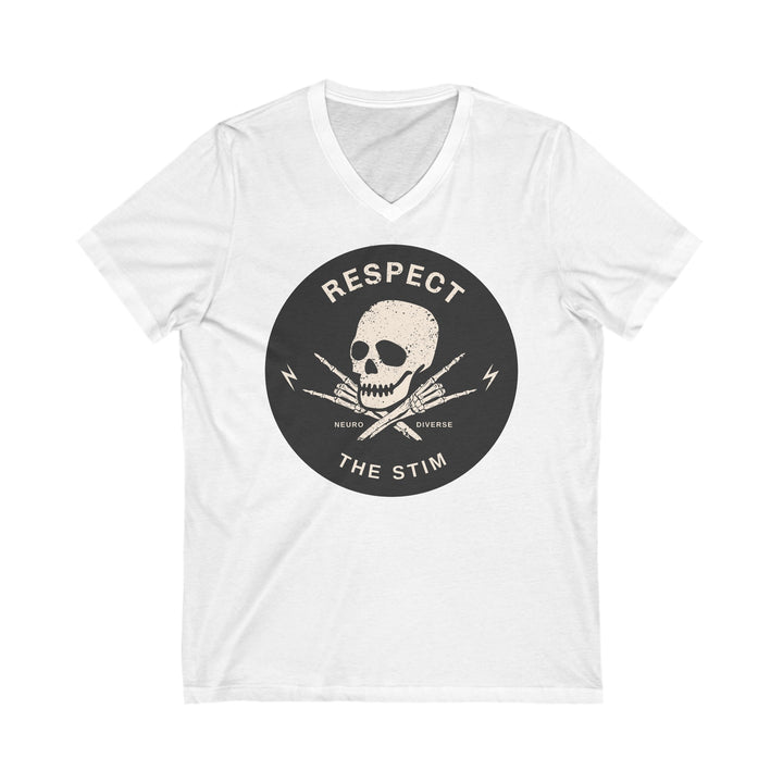 Adult Respect the Stim Skull V-Neck Tee