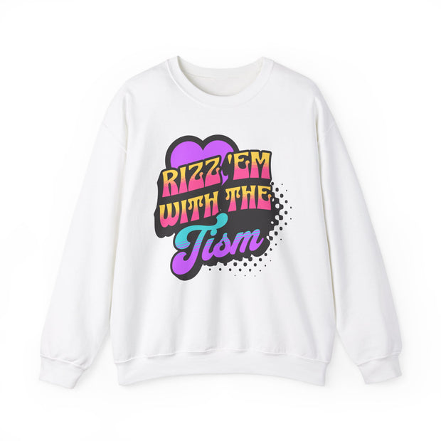 Rizz Em With The Tism Purple Heart Adult Sweatshirt