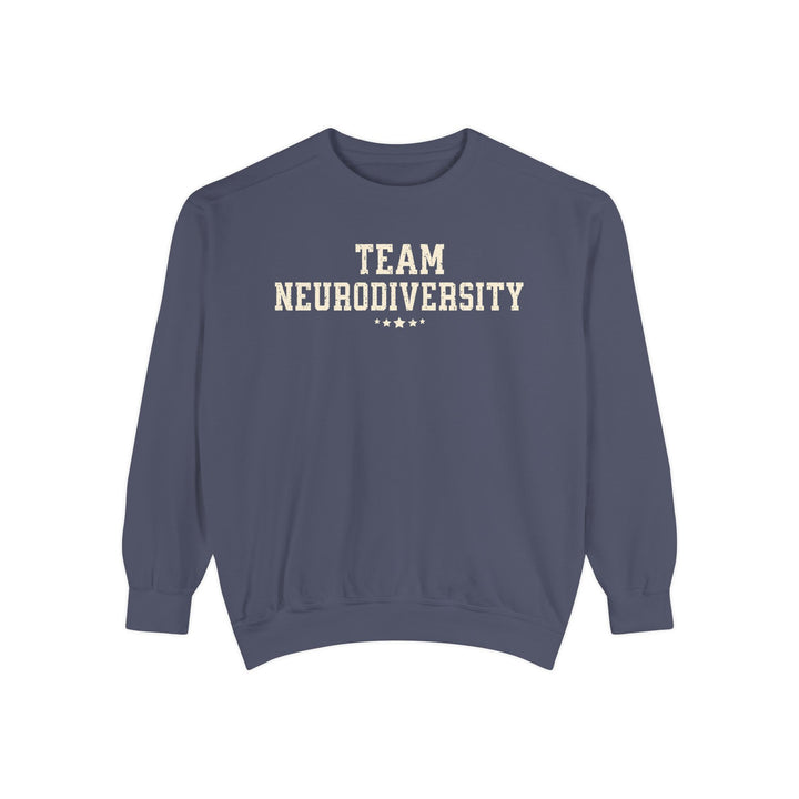 Adult Team Neurodiversity Distressed Comfort Colors Sweatshirt