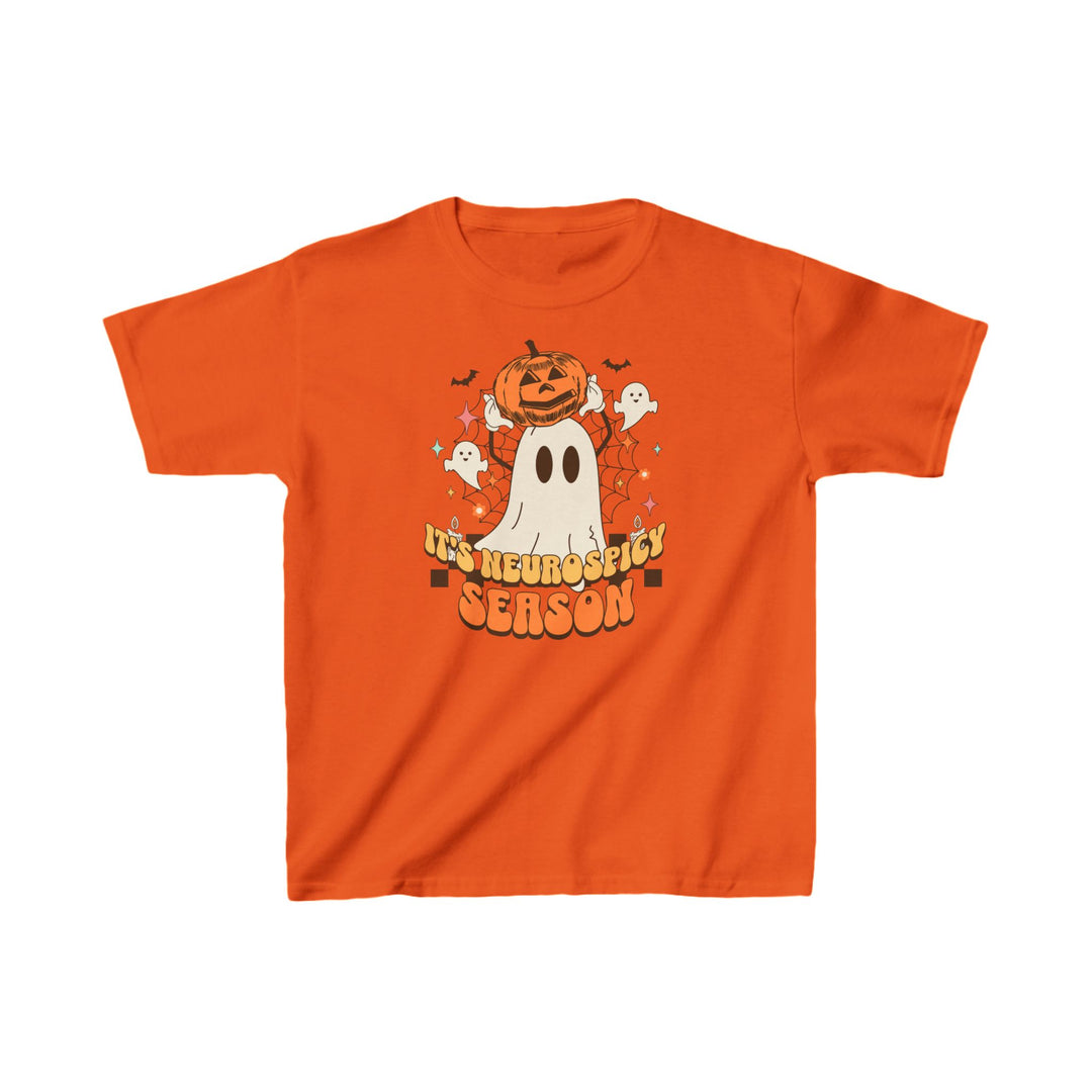 Kids Its Neurospicy Season Ghost and Pumpkin Tee