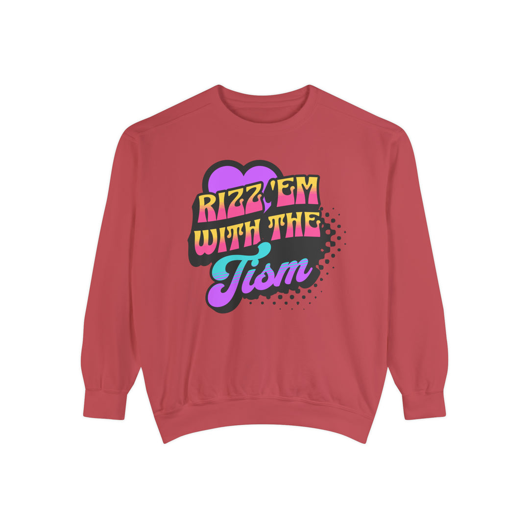 Adult Rizz Em With The Tism Purple Heart Comfort Colors Sweatshirt