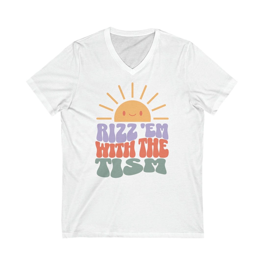 Adult Sunny Rizz 'Em With The Tism V-Neck Tee