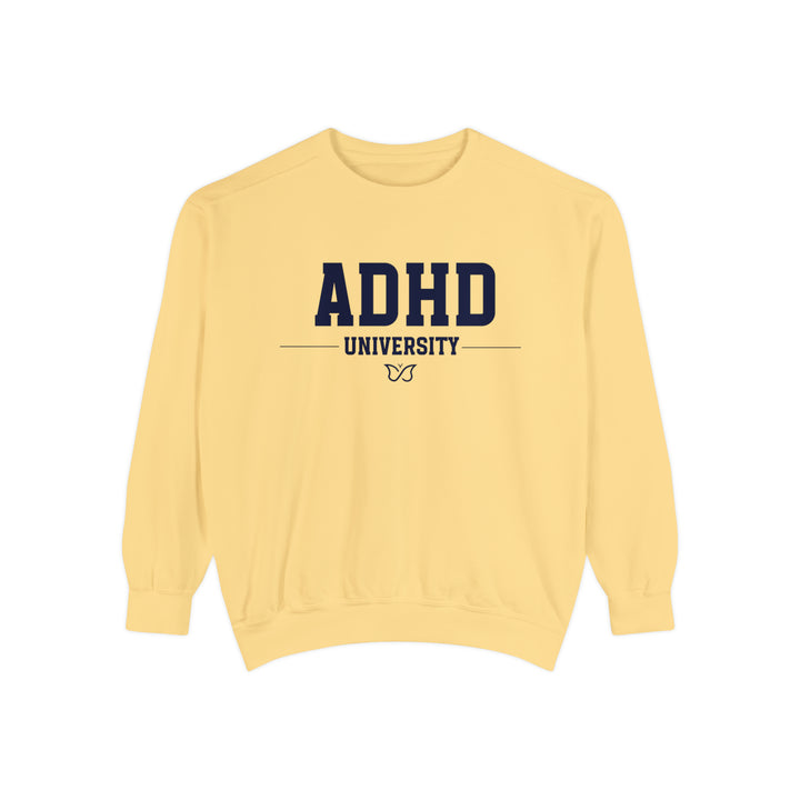 Adult Comfort Colors ADHD University Butterfly Symbol Sweathshirt