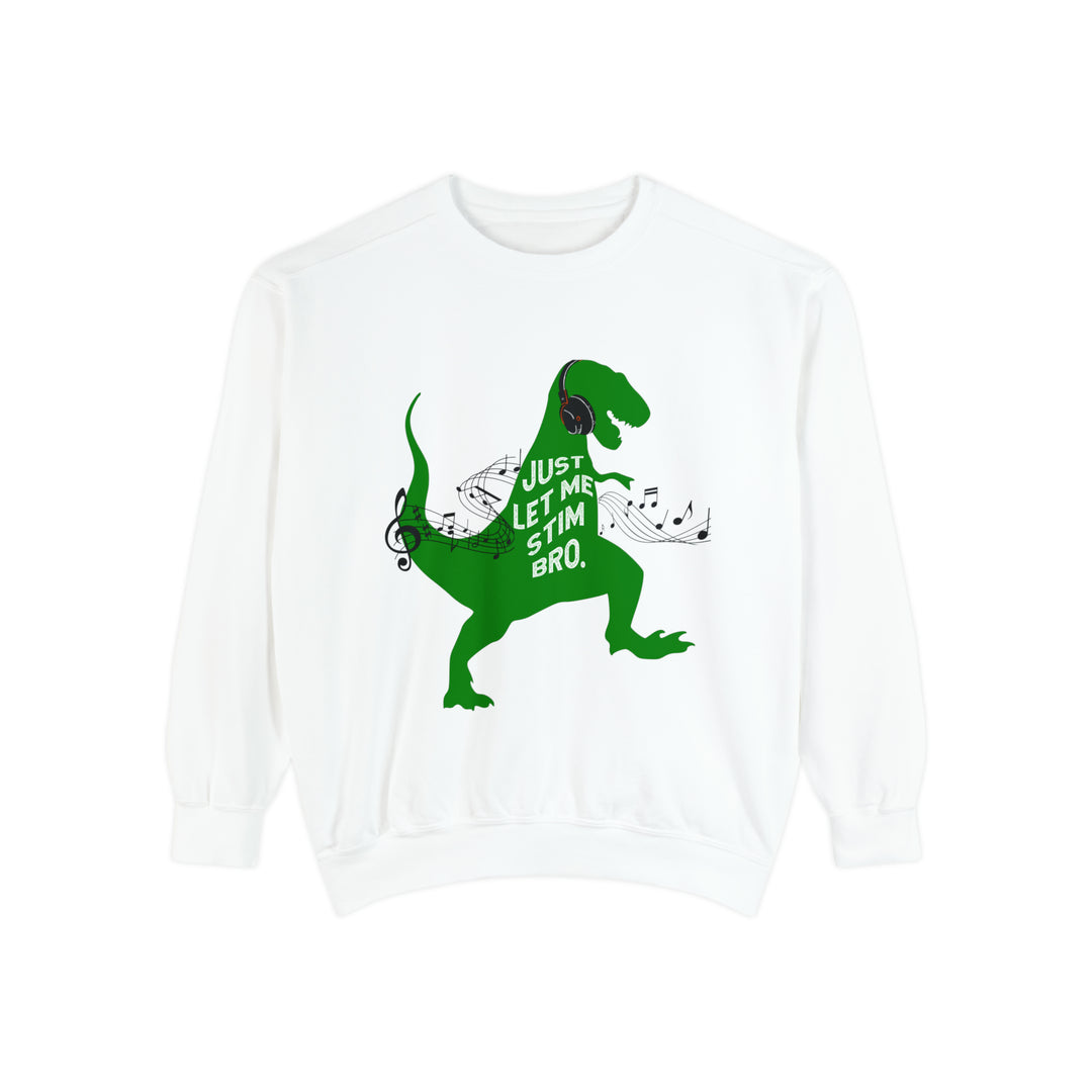 Comfort Colors T-Rex Let Me Stim Bro Sweathshirt Black Music Notes