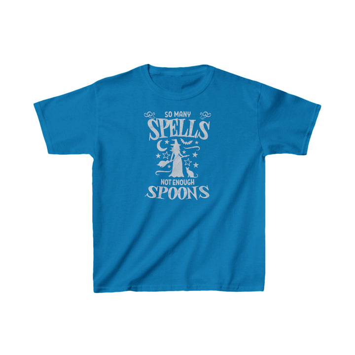 Kids So Many Spells Not Enough Spoons Distressed Tee