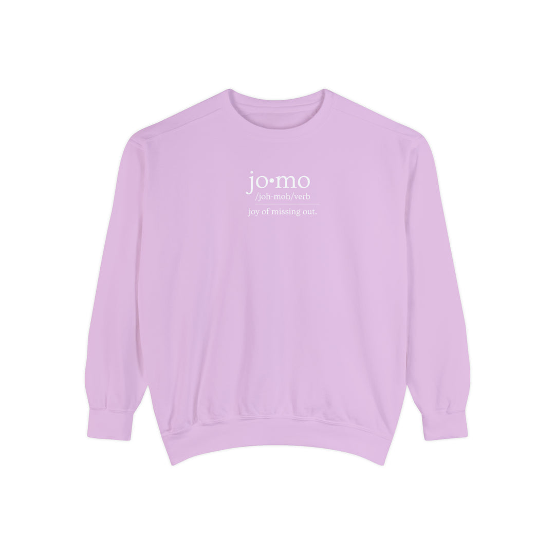 Comfort Colors JOMO Sweatshirt White Text