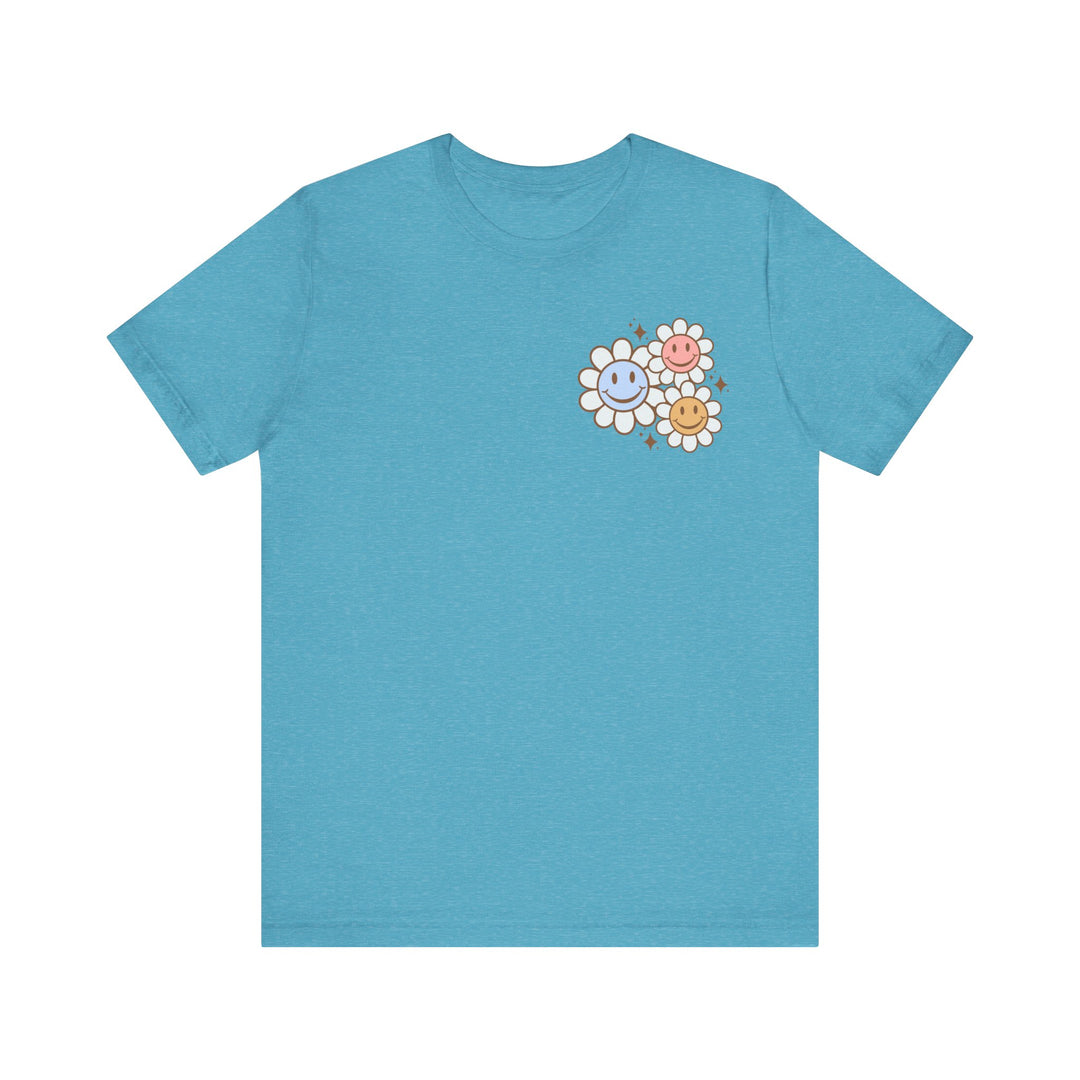 Adult Be Kind to Your Mind Smiling Daisy Front and Back Tee