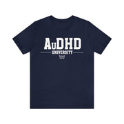 AuDHD University Butterfly Symbol White Text Tee