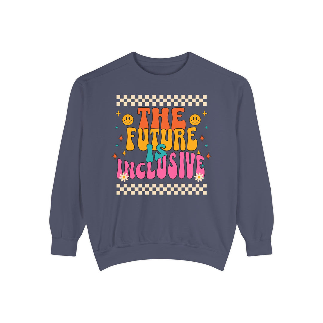 Adult Groovy The Future is Inclusive Comfort Colors Sweatshirt