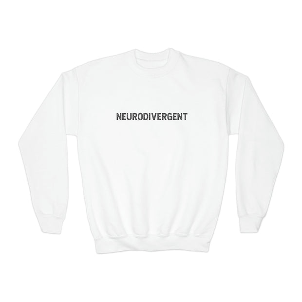 Kids Neurodivergent Distressed Text Sweatshirt