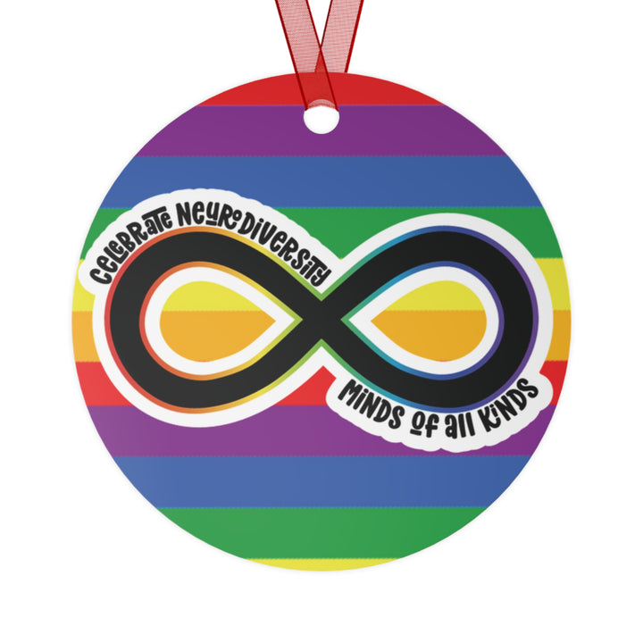 Celebrate Minds of all Kinds Rainbow Metal Ornament