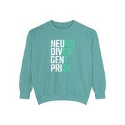 Comfort Colors Neurodivergent Pride Green & White Text Sweatshirt