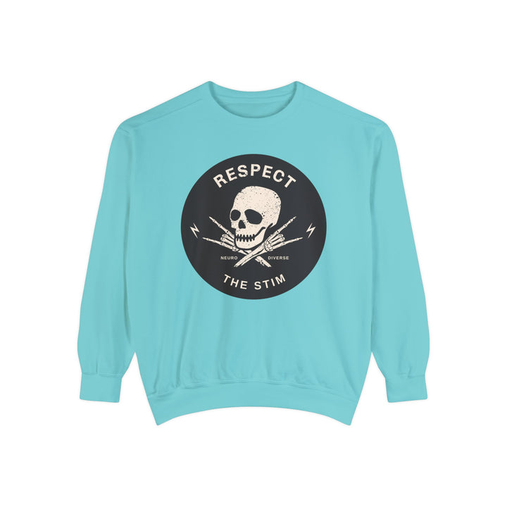 Adult Respect the Stim Skull Comfort Colors Sweatshirt