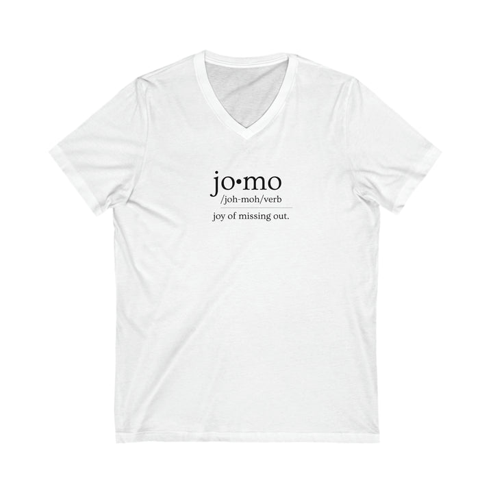 JOMO V-Neck Tee Black Text