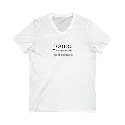 JOMO V-Neck Tee Black Text