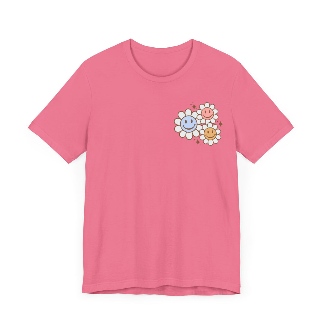 Adult Be Kind to Your Mind Smiling Daisy Front and Back Tee